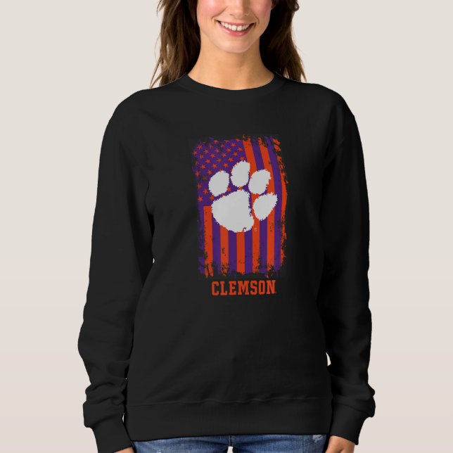 Sudadera Clemson Tigers Patriotic Retro American Flag (Anverso)