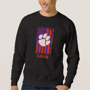 Sudadera Clemson Tigers Patriótico Retro Bandera Americana