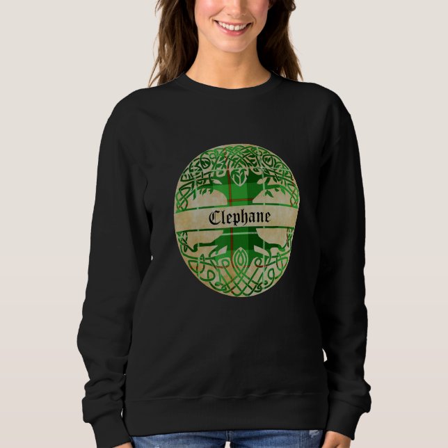 Sudadera Clephane Clan Tartan Tree of Life Scottish Surname (Anverso)