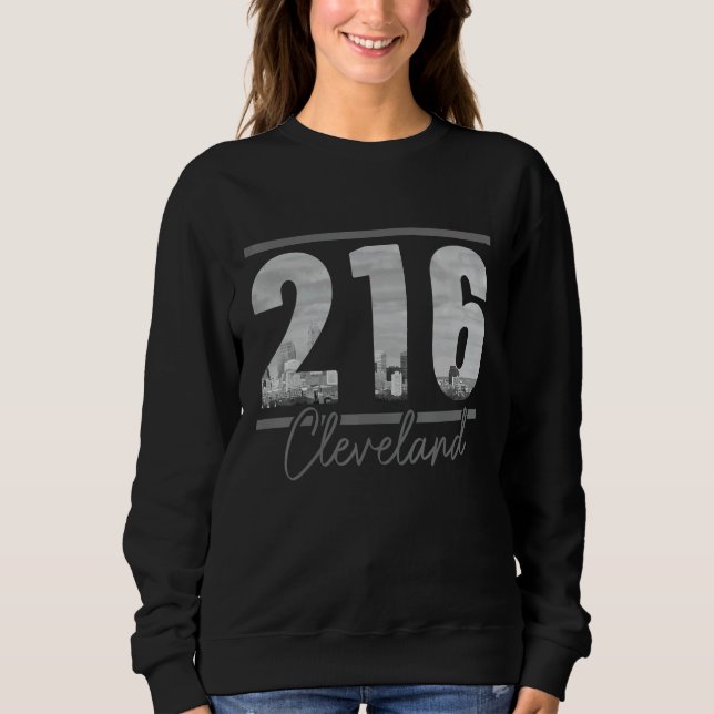 Sudadera Cleveland 216 Area Code Skyline Ohio Vintage (Anverso)