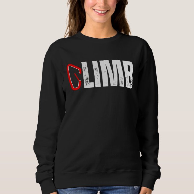 Sudadera CLIMB Rock Climber Carabiner Climbing Mountains Mo (Anverso)
