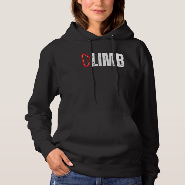 Sudadera CLIMB Rock Climber Carabiner Climbing Mountains Mo (Anverso)