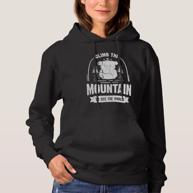 Sudadera Climb The Mountain To See The World Men Women Vint (Anverso)
