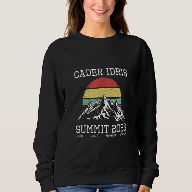 Sudadera Climbed Cadair Idris Summit 2023 Hike Wales Sun Hi (Anverso)