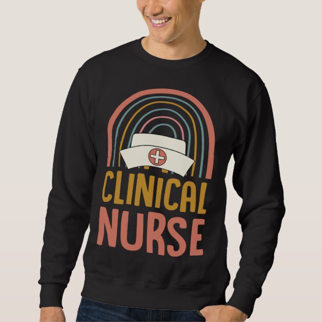 Sudadera Clinical Nurse Boho Bohemian Rainbow Nursing Schoo (Anverso)