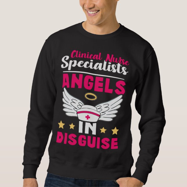 Sudadera Clinical Nurse Specialists Angels in Disguise (Anverso)