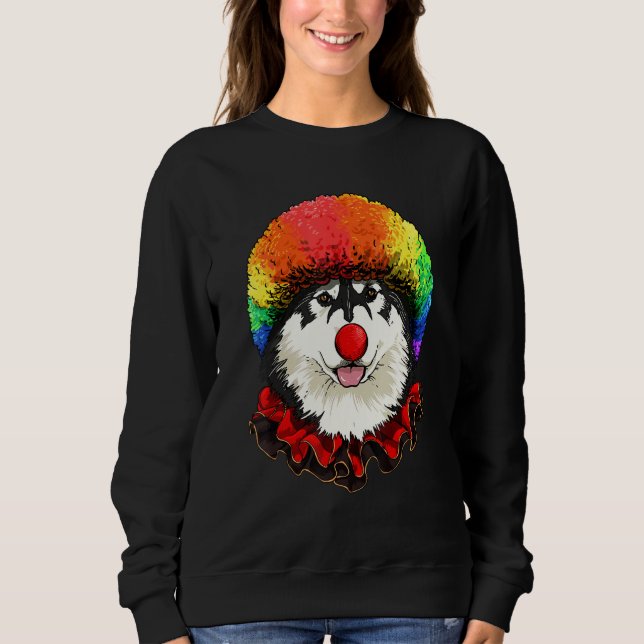 Sudadera Clown Alaskan Malamute Carnival Circus Staff Husky (Anverso)
