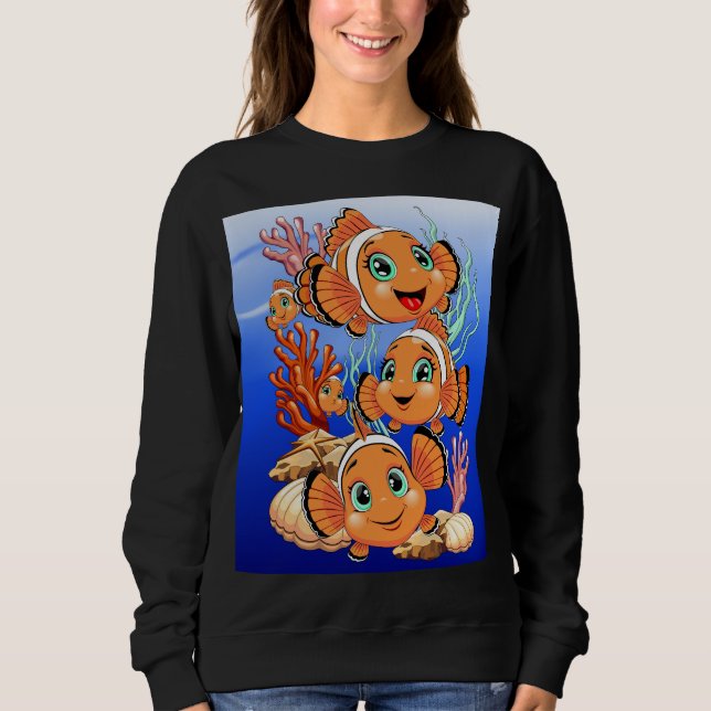 Sudadera Clown fish Cartoon cute Family Underwater (Anverso)