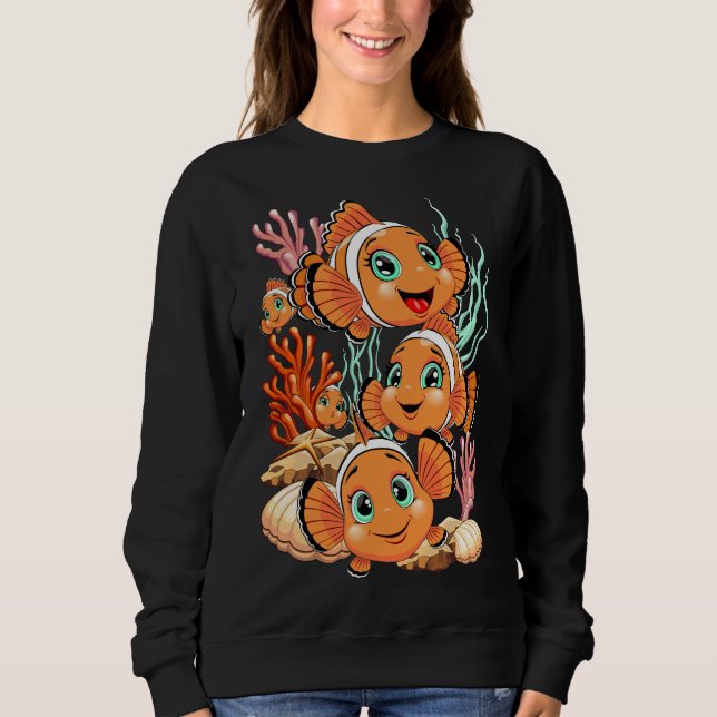 Sudadera Clown fish Cartoon cute Family Underwater (Anverso)