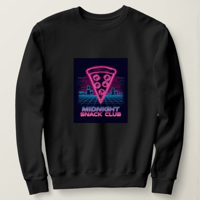 Sudadera Club de aperitivos Medianoche - Neon Synthwave Piz (Anverso del diseño)