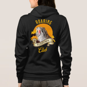 Sudadera Club de Aventuras Atardecer Retro Tigre Dientes de