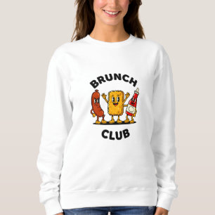Sudadera Club de Brunch Diseño Divertido de Comida de Dibuj