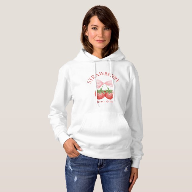Sudadera Club de Chicas de fresas estético (Anverso completo)