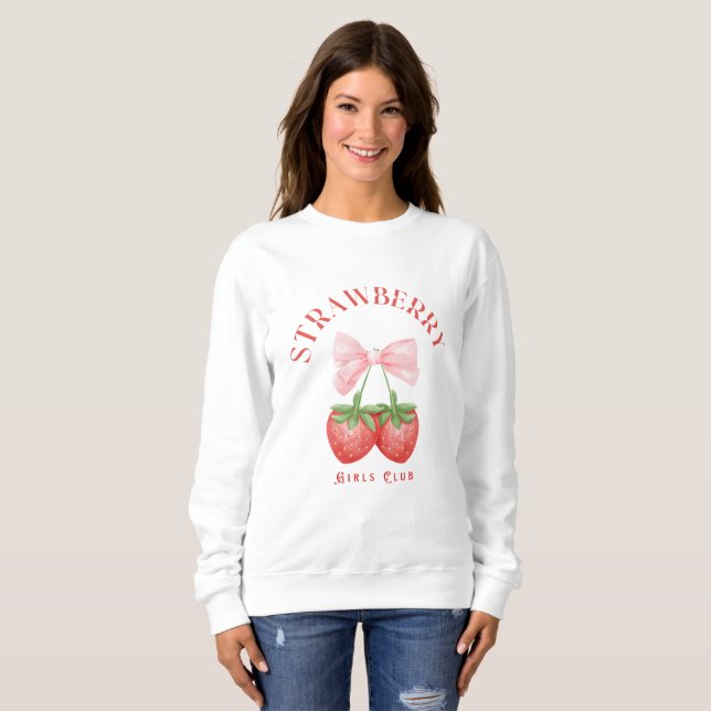 Sudadera Club de Chicas de fresas estético (Anverso completo)