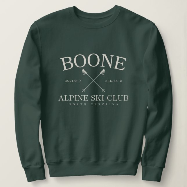 Sudadera Club de Esquí Alpino Boone Carolina del Norte (Anverso del diseño)