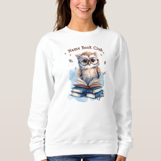 Sudadera Club de Lectura Personalizado, Búho (Anverso)