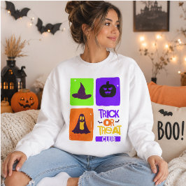 Sudadera Club de Truco o Trato Grid Retro de Halloween