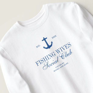 Sudadera Club Social de Esposas de Pesca con Guión Moderno