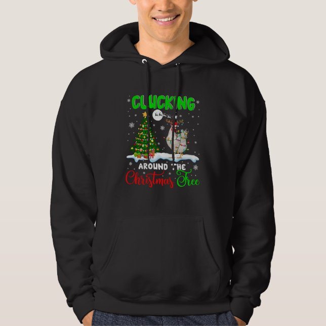 Sudadera Clucking Around Christmas Tree Santa Reindeer Chic (Anverso)