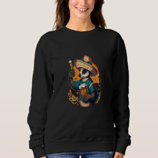 Sudadera Coati Wearing Sombrero Mexican Coati Drinking Beer