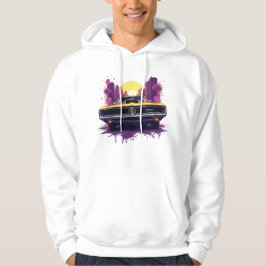 Sudadera Coche Amarillo con Diseño de Paisaje Urbano de Art