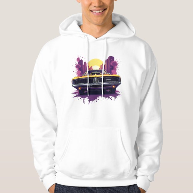 Sudadera Coche Amarillo con Diseño de Paisaje Urbano de Art (Anverso)