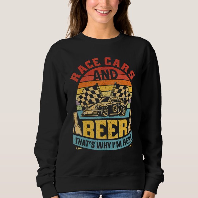 Sudadera Coche De Carrera Retro Para La Cerveza De Autos Rá (Anverso)