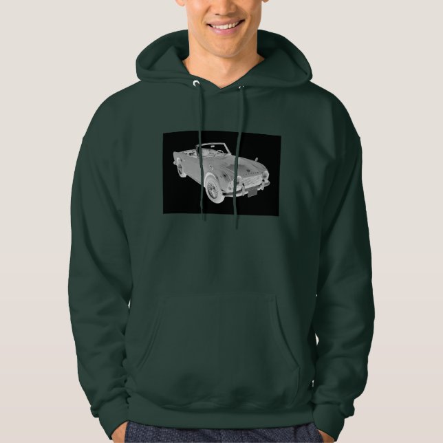 Sudadera Coche de deportes blanco y negro de Triumph Tr4 (Anverso)