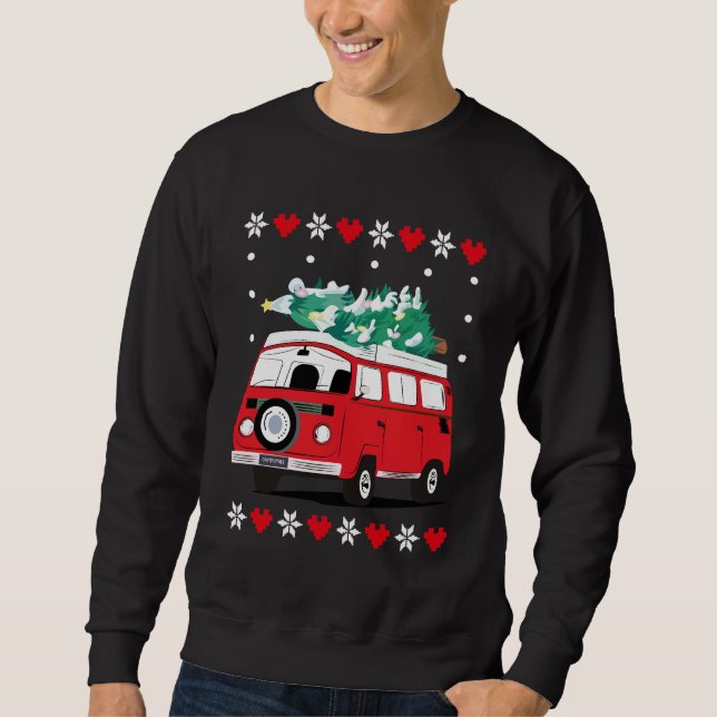 Sudadera coche navideño divertido (Anverso)