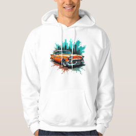 Sudadera Coche Retro con Estilo de Grafiti de Ciudad