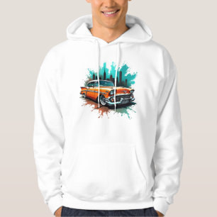Sudadera Coche Retro con Estilo de Grafiti de Ciudad
