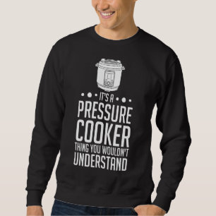Sudadera Cocina de cocina a presión que prepara carne de ce