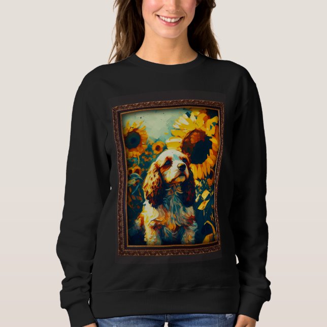 Sudadera Cockalier Painting Sunflower Flower Mom Women Flor (Anverso)