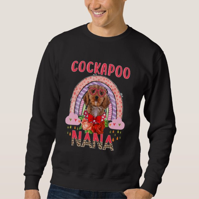 Sudadera Cockapoo Nana Cute Rainbow Rainy Día de la Madre P (Anverso)