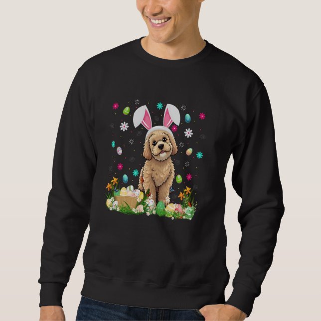 Sudadera Cockapoo Perro Semana Santa Huevos Caza Conejo Ear (Anverso)