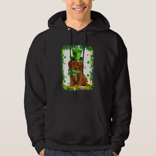 Sudadera Cockapoo Perro St Patricks Día Irlandés Shamrock B (Anverso)