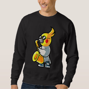 Sudadera Cockatiel con saxofón para el dueño de una Mascota