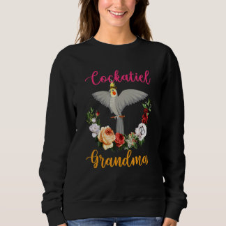 Sudadera Cockatiel Grandma Floral Bird Bow Tie Lover Mother