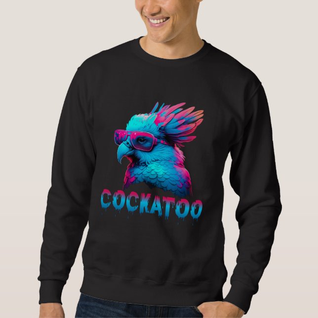 Sudadera Cockatoo with Sunglasses 80s style for a Cockatoo  (Anverso)