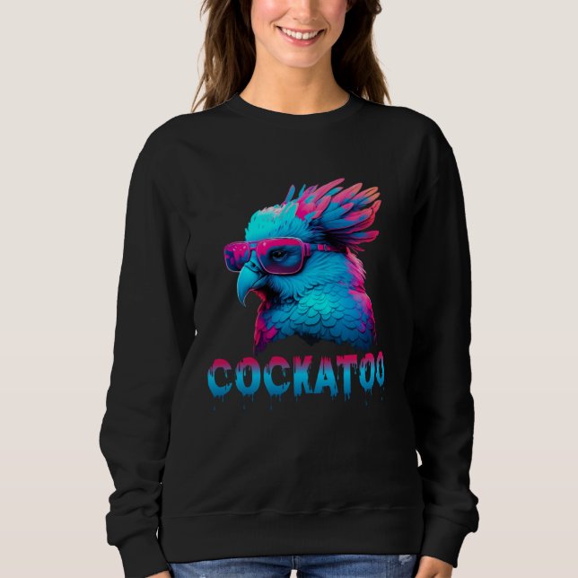 Sudadera Cockatoo with Sunglasses 80s style for a Cockatoo  (Anverso)