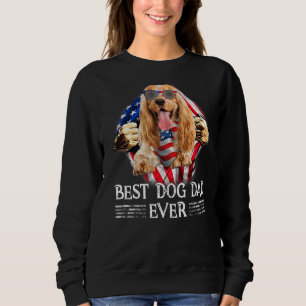 Sudadera Cocker Inglés Spaniel Dad Bandera Estadounidense 4
