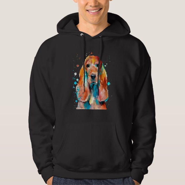 Sudadera Cocker Spaniel Cockerspaniel Watercolor Gráfico De (Anverso)