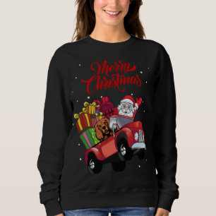 Sudadera Cocker Spaniel Con Santa Claus En Camión Rojo