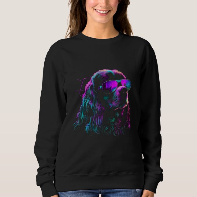 Sudadera Cocker Spaniel Dog owner Vaporwave Notorious DJ (Anverso)