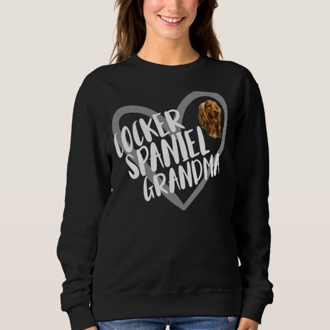 Sudadera Cocker Spaniel Grandma Heart Funny Cocker Spaniel (Anverso)