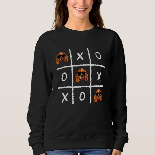 Sudadera Cocker Spaniel Tic Tac Te Tic Tac Toe Nostalgic D (Anverso)