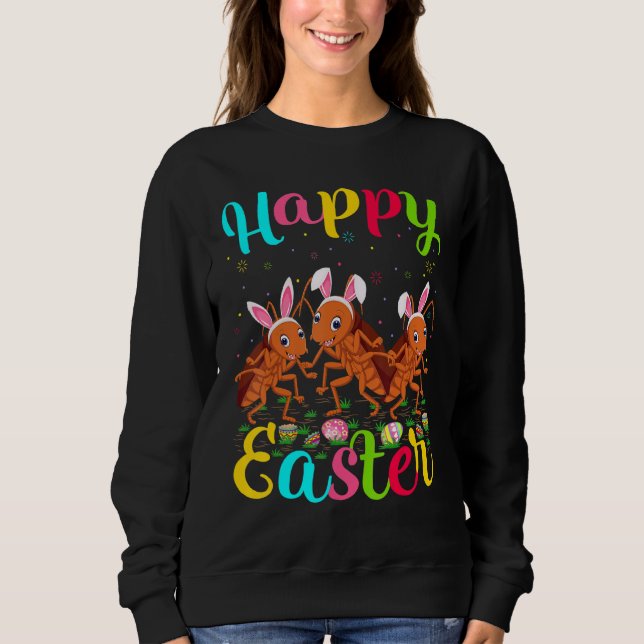 Sudadera Cockroach Huevo de Pascua Conejo Cockroach Feliz P (Anverso)