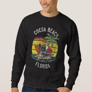 Sudadera Cocoa Beach Florida Palms Skull Surf Sunset Vacati