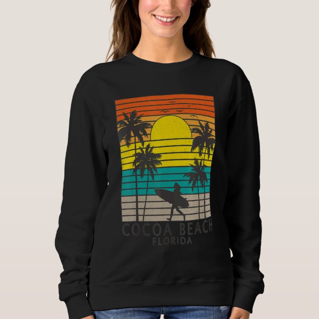 Sudadera Cocoa Beach Florida Surfer Chica Surf Cute Palm Tr (Anverso)