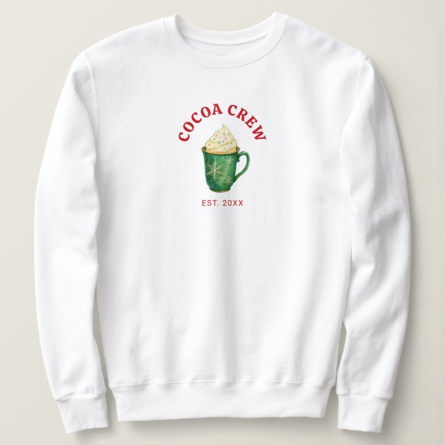 Sudadera Cocoa Crew Navidad Moderna para Mujeres (Anverso del diseño)